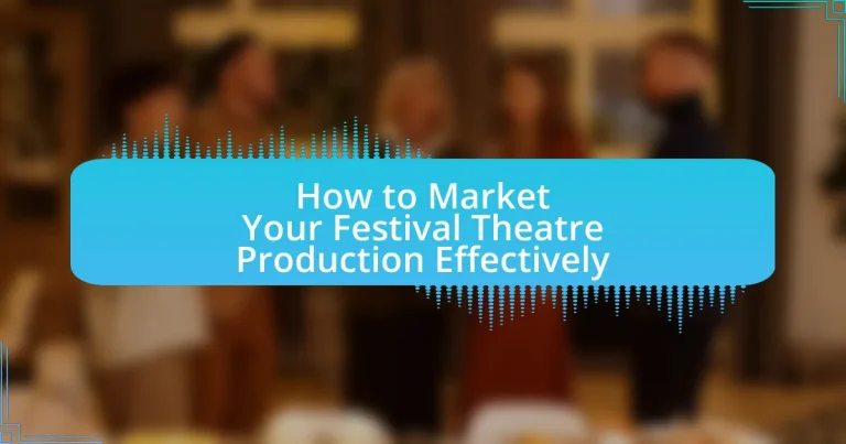 How to Market Your Festival Theatre Production Effectively