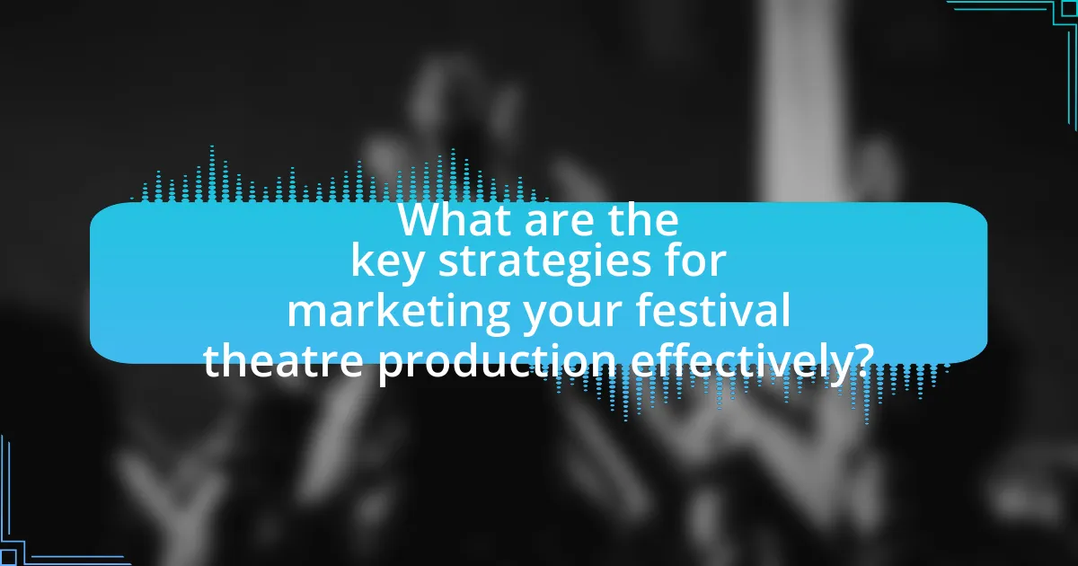 What are the key strategies for marketing your festival theatre production effectively?