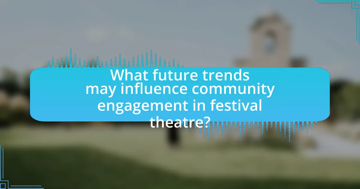 What future trends may influence community engagement in festival theatre?