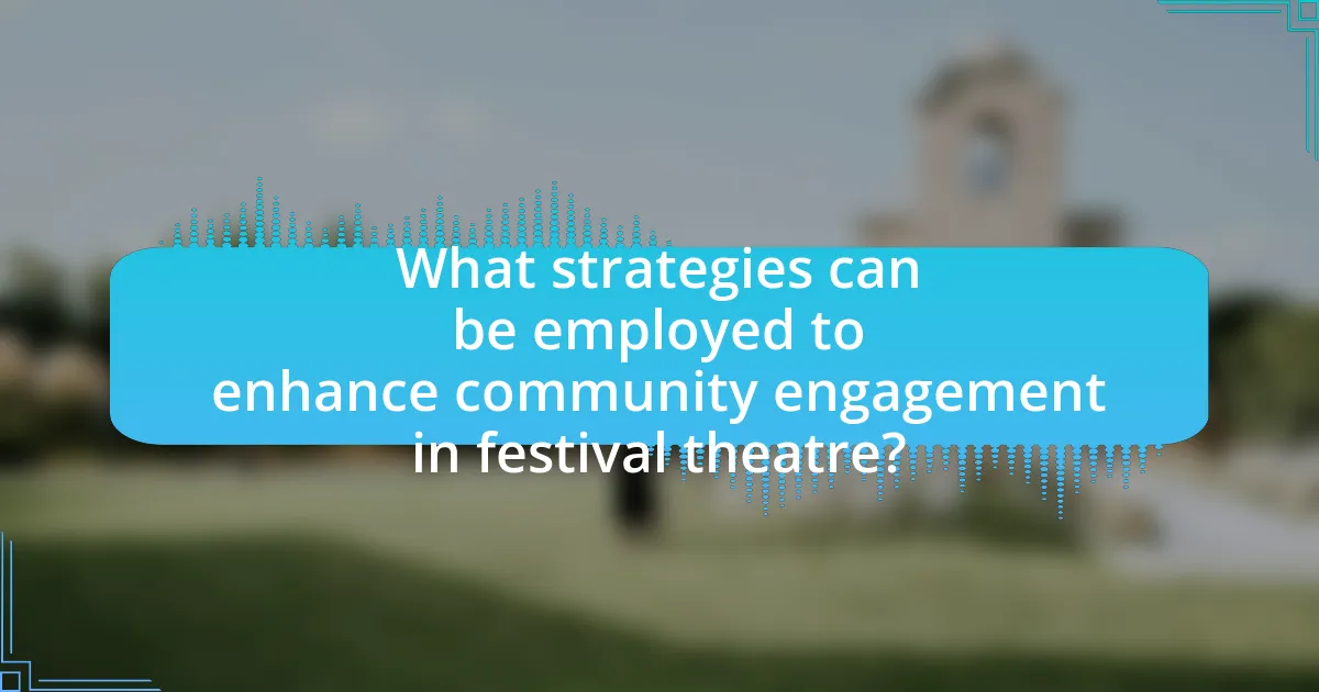 What strategies can be employed to enhance community engagement in festival theatre?